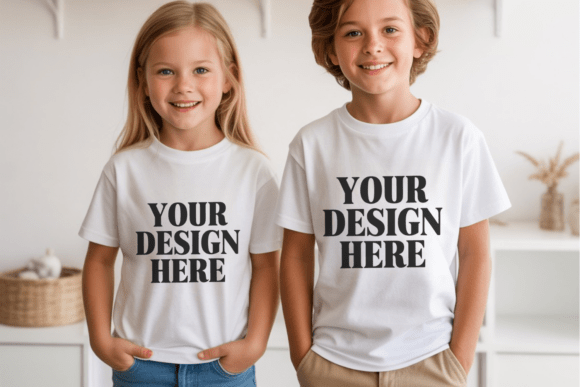 Download Bella Canvas 3001Y Sibling Kids Mockup 2 - Kids mockup Collection
