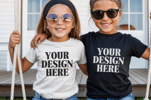 Download Bella Canvas 3001Y Sibling Kids Mockup 1 - Kids mockup Collection