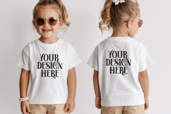 Download Gildan 5000B Front and Back Kids Mockup - Kids mockup Collection