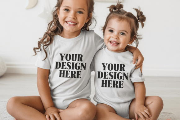 Download Bella Canvas 3001Y Sibling Kids Mockup - Kids mockup Collection