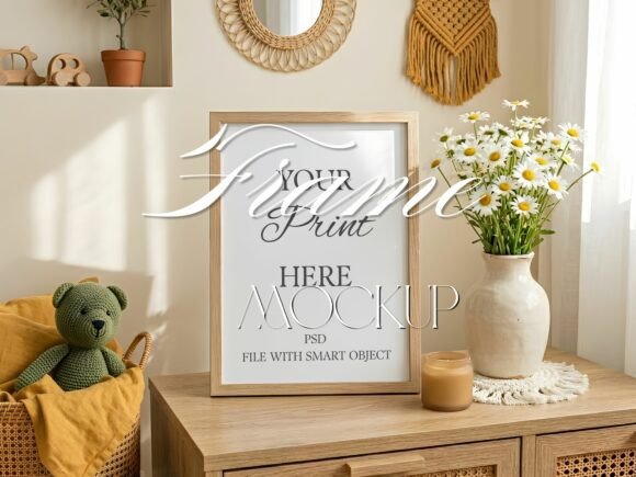 Download Boho Nursery Frame Mockup Kids Room PSD - Nursery frame Collection