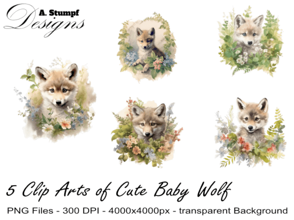 Download A Cute Baby Wolf Clip Art Bundle - Wolf clip art Collection