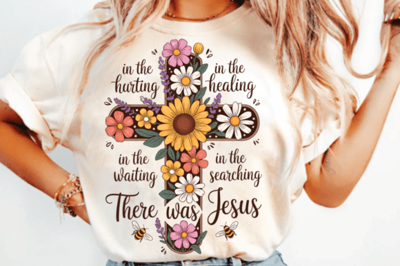 Download Floral Cross Jesus Christian Art PNG Des - Christian art Collection