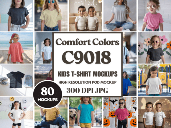 Download Comfort Colors C9018 Kids Mockup Bundle - Kids mockup Collection