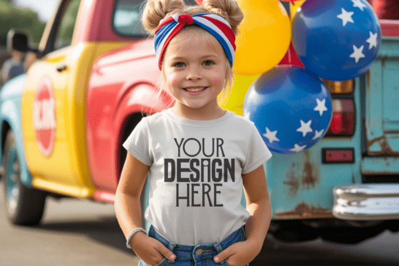Download 4th July White Tshirt Kids Mockup - Kids mockup Collection